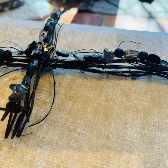 Handcrafted Layered Barbwire Beaded Cross Wall Decor! - Picture 3 of 4